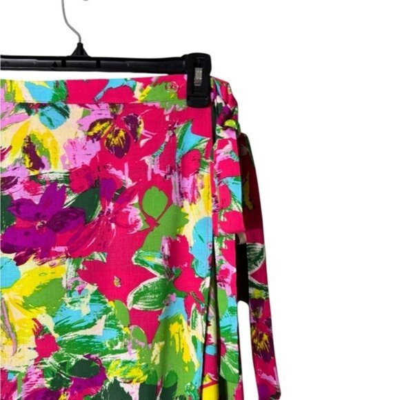 Womens Hawaiian Wrap Maxi Skirt Medium Beachy Tropical Multicolor Coastal New - Picture 3 of 9